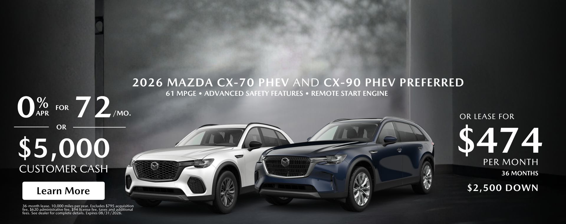 2026 Mazda CX-70 PHEV and CX-90 PHEV Preferred