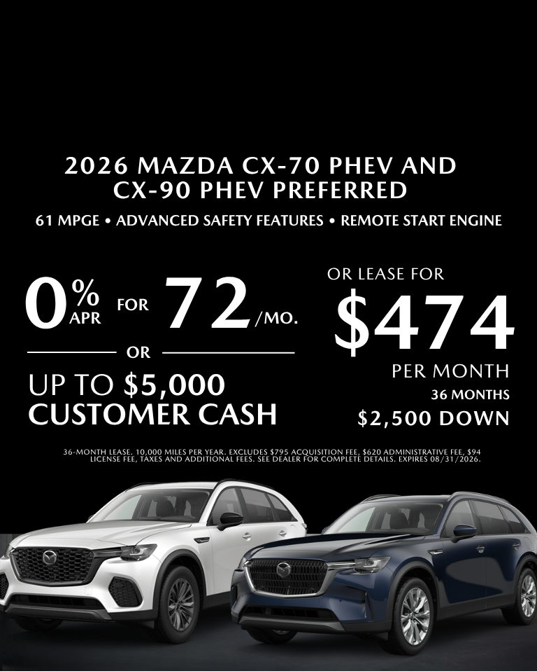 2026 Mazda CX-70 PHEV and CX-90 PHEV Preferre