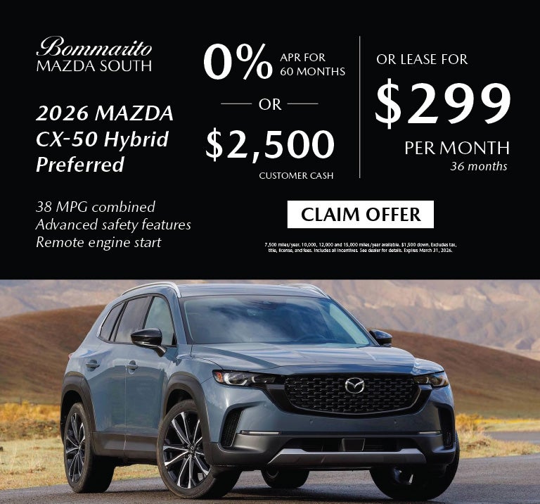 026 Mazda CX-50 Hybrid Preferred Lease $299 or 0% APR