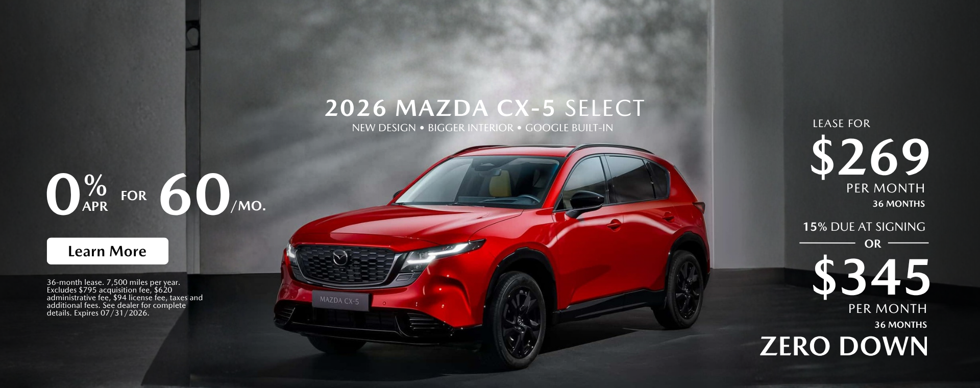 2026 Mazda CX-5 Select 0% APR 