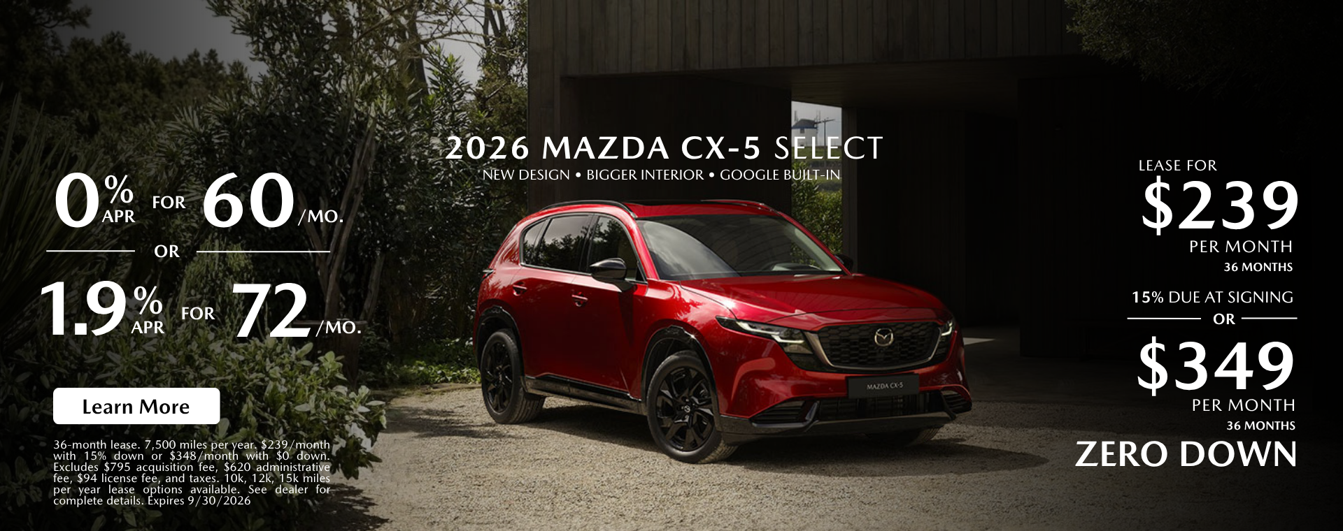 2026 Mazda CX-5 Select APR Offers