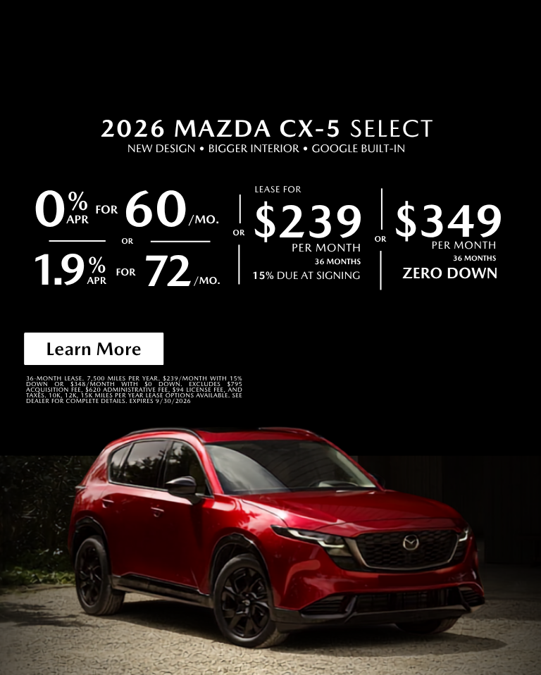 2026 Mazda CX-5 Select APR Offers