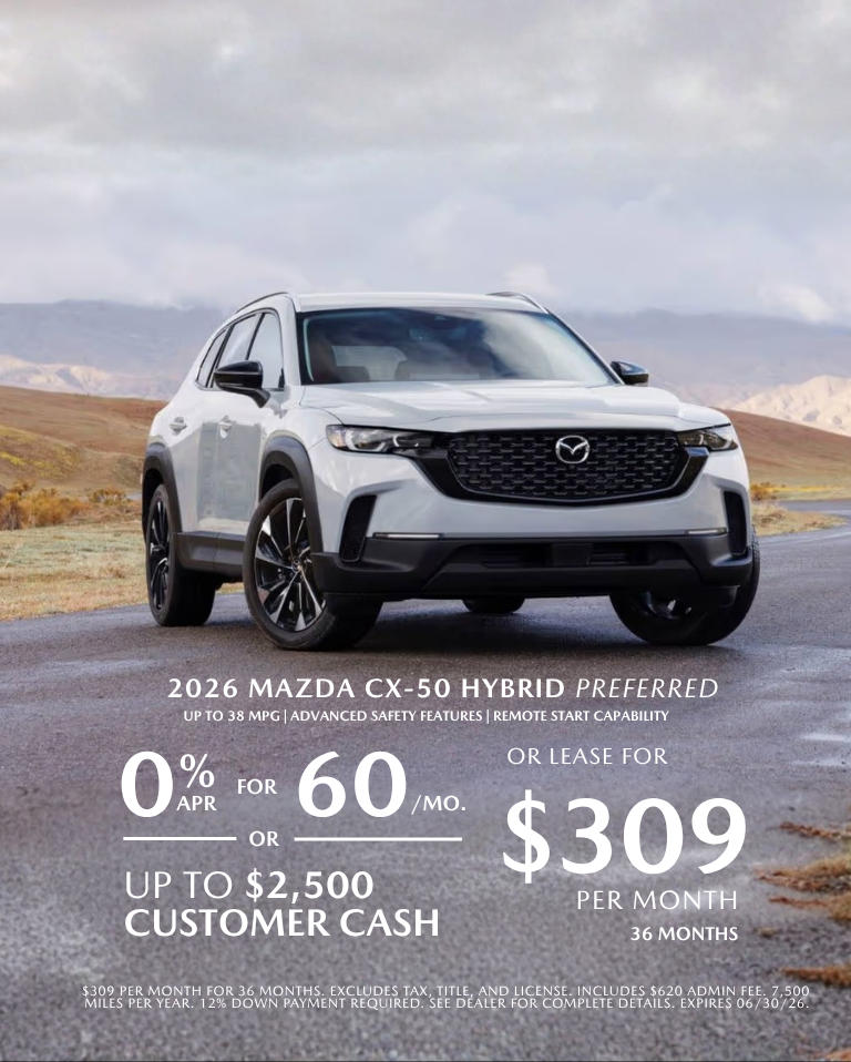 2026 Mazda CX-50 Preferred 0% APR OR Lease $309