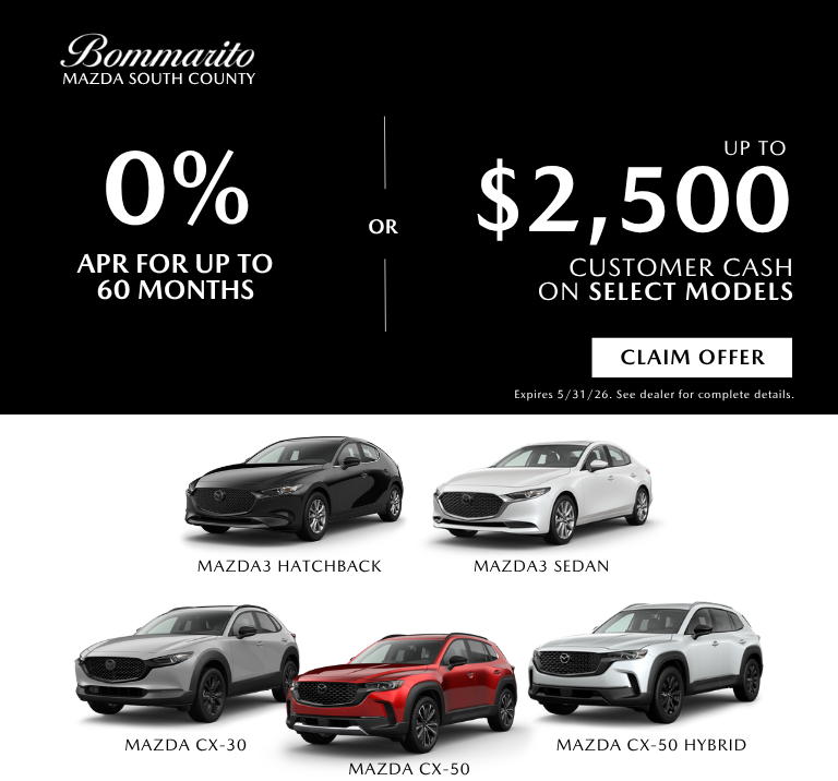 On Select Model 0% APR OR Up To $2,500 Customer Cash