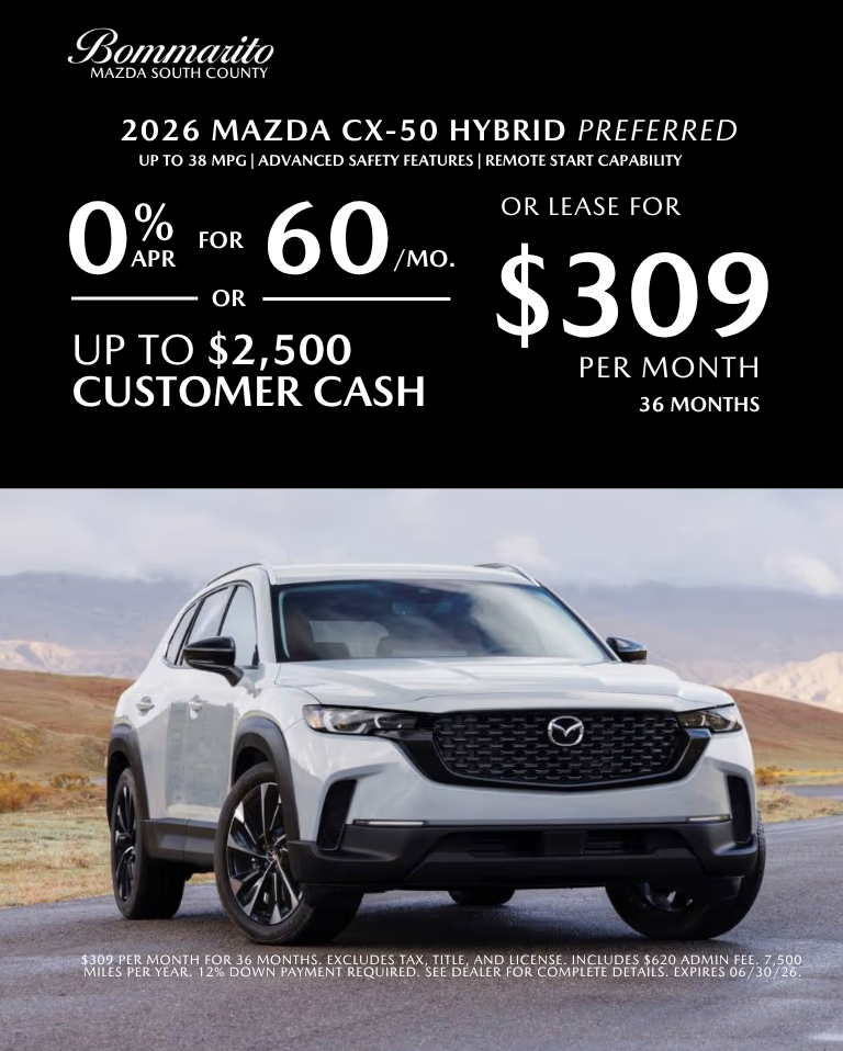 2026 Mazda CX-50 Preferred 0% APR OR Lease $309