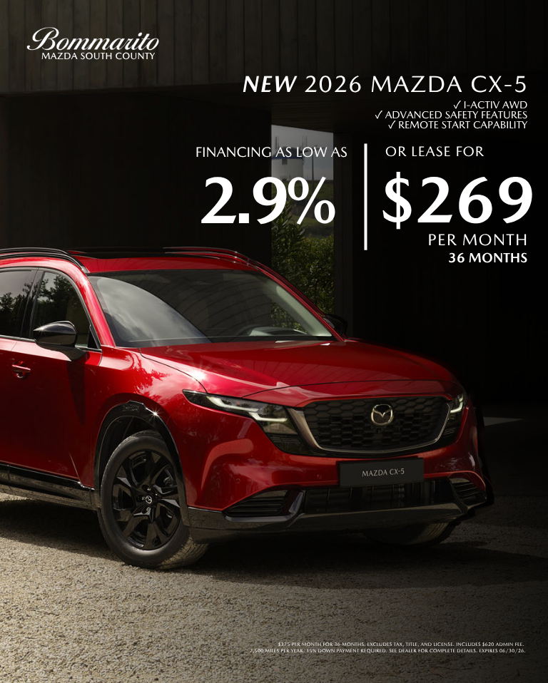 2026 Mazda CX-5 2.9% APR Or Lease $26